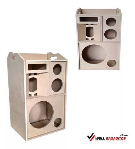 Caixa Bob Residencial 4 vias 1x12'' + 1x8'' + 1 Corneta + 1 Tweeter Vazia