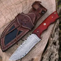 Comprar Cuchillo Caza Damasco 25 Cm Hoja Fija Táctica Supervivencia