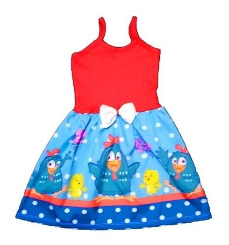 Vestido Infantil Alcinha Criança Menina Galinha Pintadinha