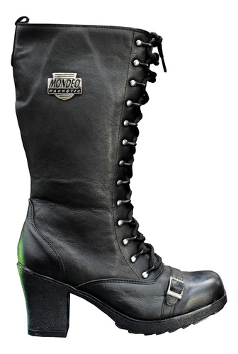 Bota Mondeo Feminina Coturno 2626 Motociclista Rock Roqueiro