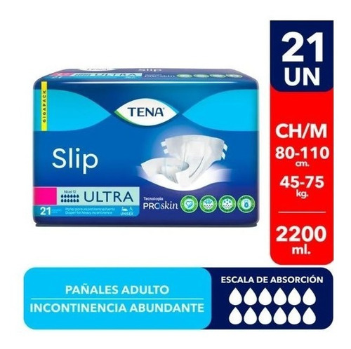 Pañal Adulto Tena Slip Ultra Premium 21 Unidades Mediano