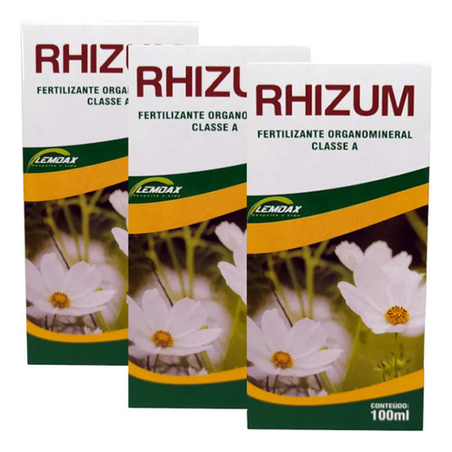  Kit 3 Rhizum Fertilizante Organomineral Enraizador 100 Ml