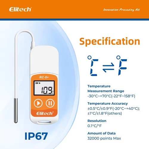 Data Logger Usb Temperatura + Sonda Externa Elitech Rc-5+ Te