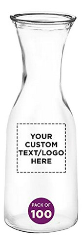 Jarra De Agua De Vidrio Transparente Personalizada 34 Oz. - 