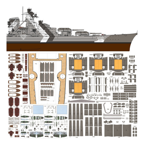 Bismarck 1:200  (modelo Papercraft  Para Imprimir)