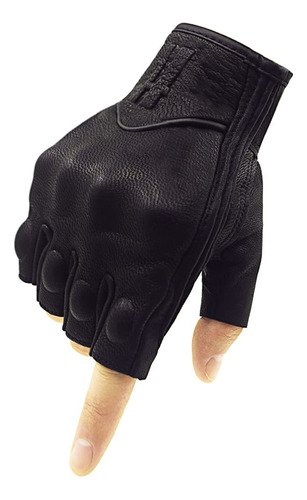 Harssidanzar Guantes De Motocicleta De Medio Dedo, Para Homb