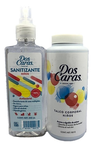 Paquete-1 Talco Algodón De Azúcar, 1 Sanitizante Para Niños