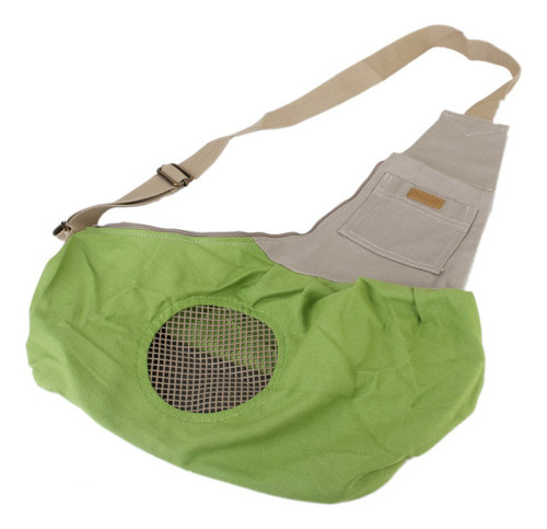 Bolso Bandolera De Lona Verde Para Mascotas, Perros Y Gatos