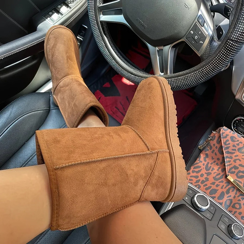 Cómodas Botas Medianas De Color Liso Top Snow Versatiles