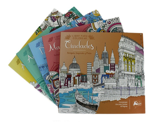 Imagen 3 de 9 de Libros Para Colorear *set De 6 Libros Con Diferentes Motivos