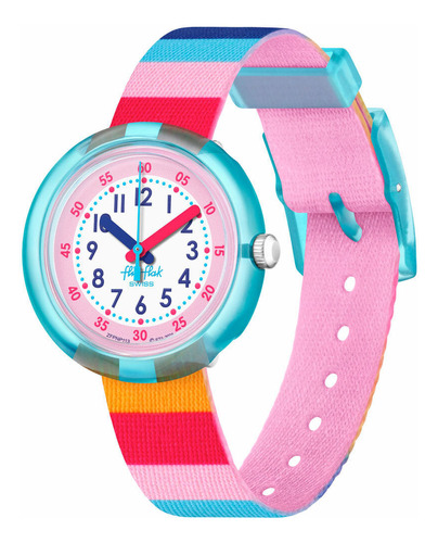 Reloj Flik Flak Stripy Pink Para Niños De Plástico Zfpnp113 