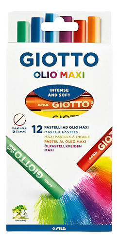 Giz Giotto Olio Maxi 12 Cores Tons Pasteis Oleosa Cor Colorido