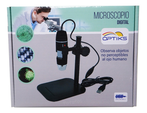 Imagen 1 de 5 de Microscopio Infantil Digital Usb Kit Descubrimiento Optiks
