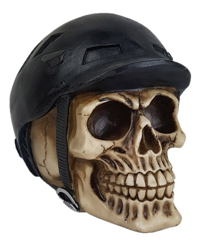 Crânio Caveira Skull Ciclista Capacete Decorativo Resina
