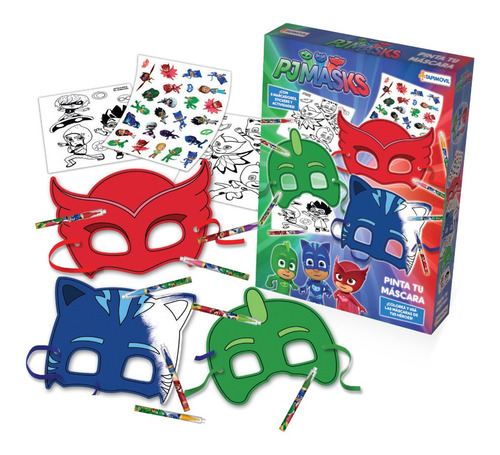 Set Arte Heroes En Pijama Pinta Mascaras Pj Mask