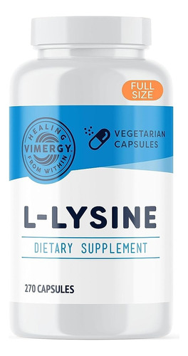 Vimergy L-lysine 270 Capsulas Piel Saludable Músculos Huesos