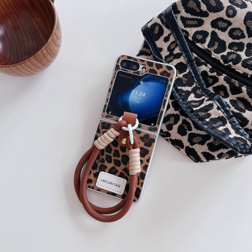 Funda De Teléfono De Cuero Con Estampado De Leopardo Para S