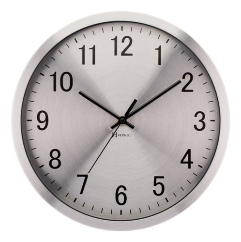 Relógio De Parede Alumínio Escovado Silencioso 36,5 Cm 6738