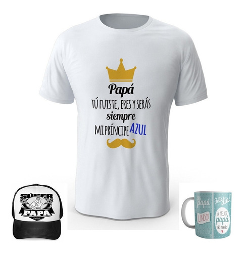 Combo Camiseta + Gorra + Mug Dia Del Padre Papá R30