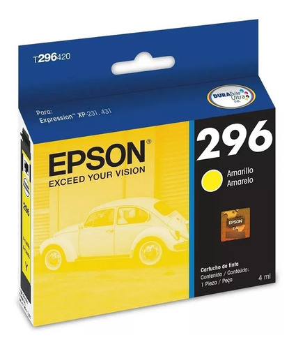Cartucho De Tinta 296 Amarillo Original Epson