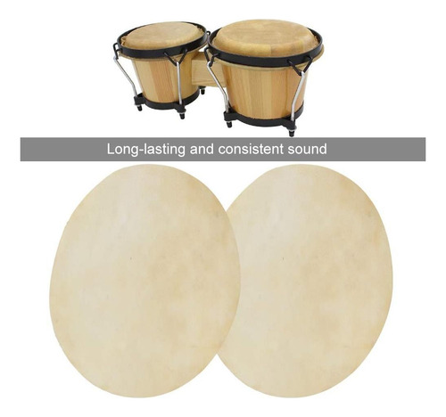 Bongo Drum Head Buffalo 2pcs Faux Cuero Accesorio De Sonido