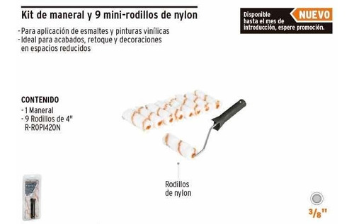 Imagen 2 de 5 de Rodillos Para Pintar Kit De 9 Repuestos Mini Rodillo Truper