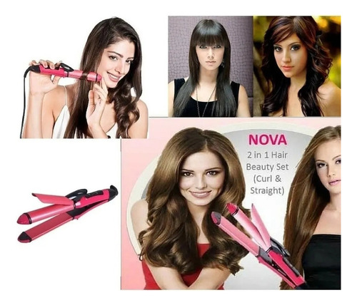Alaciadora Rizadora De Cabello 2 En 1 Plancha Tenaza 3 Pack