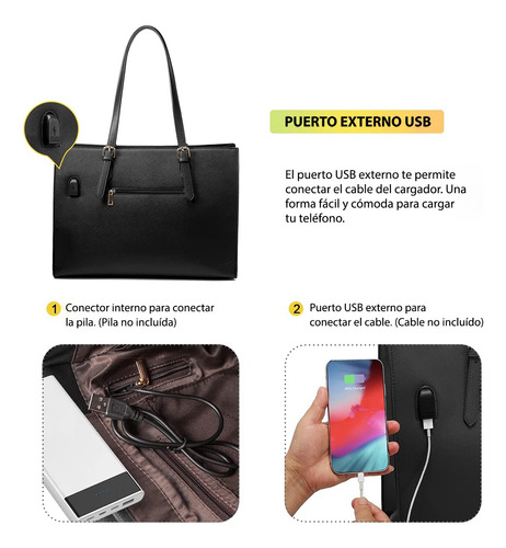 Imagen 6 de 7 de Bolsa Para Laptop 15.6 Ó 39.6 Cm Para Mujer De Negocios