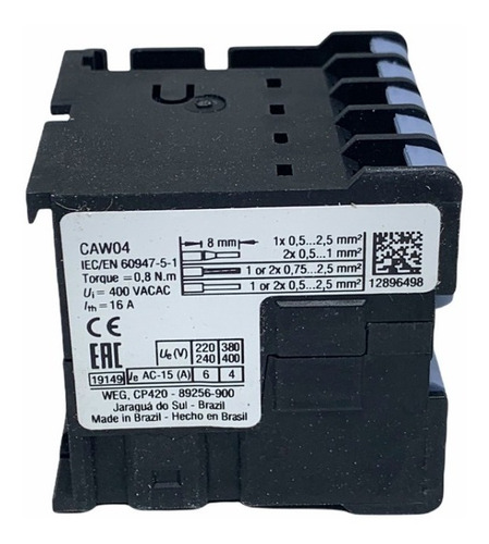 Minicontator Auxiliar Weg 24vca 6a 3nf+1na Caw04-13-00v05