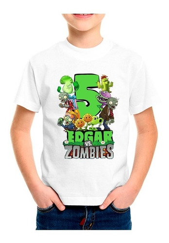 Playera Cumpleaños Plantas Vs Zombies Personalizada