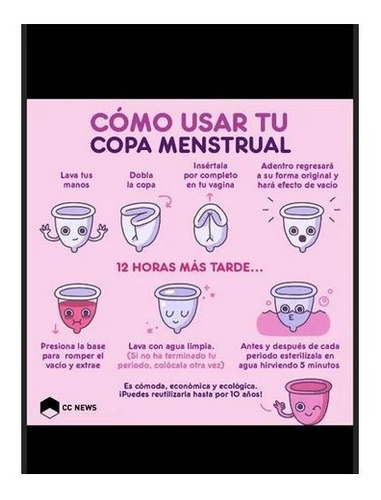 Copa Menstrual Personal Silicón Ergonomica Portátil Discreta