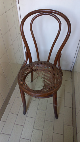 Sillas Thonet Viena - Son 2 De Madera Para Reparar Cuadriculado Marrón Oscuro Mimbre
