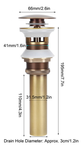 Tapón De Desagüe Desplegable De Latón Para Lavabo De Baño