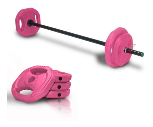 Set De Body Pump Barra + 2 Topes + 17 Kg De Discos Gymtonic