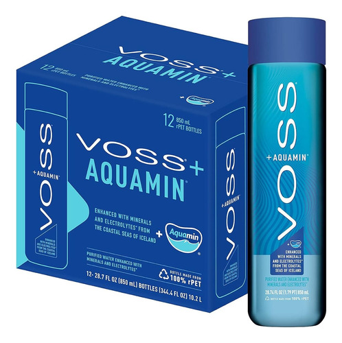 Voss Aquamin Agua Pura Con Minerales Y Electrolitos 12pz