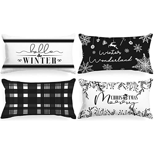 Fundas De Almohada Lumbar Navidad Al Aire Libre Hello W...