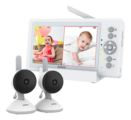 Jousecu - Monitor De Bebé Con 2 Cámaras, Monitor De Video Pa