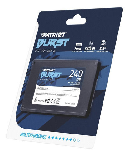 Imagen 6 de 6 de Disco sólido SSD interno Patriot Burst PBU240GS25SSDR 240GB