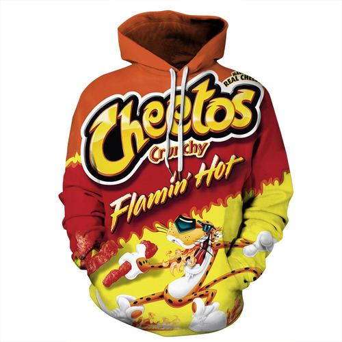 Cheetos Snacks Impresión Digital Sudadera Con Capucha Moda