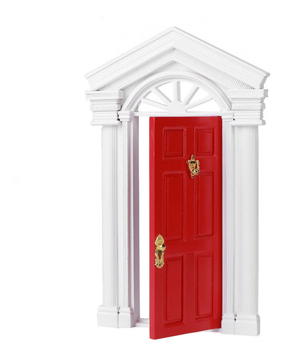 Mini Casa De Muñecas Con Puerta 1:12 En Miniatura De Madera