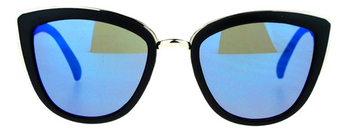 Sa106 Color Espejo - Lente Sobredimensionado Gafas Sol, Negr