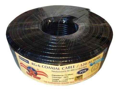 Rollo De Cable Coaxial  100 Yardas  Covertura: 90%