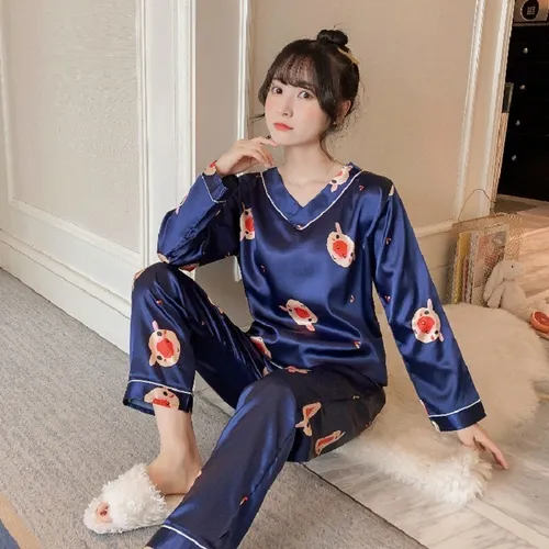 Pijama De Seda Para Mujer, Dibujos Animados, Ropa De Dormir
