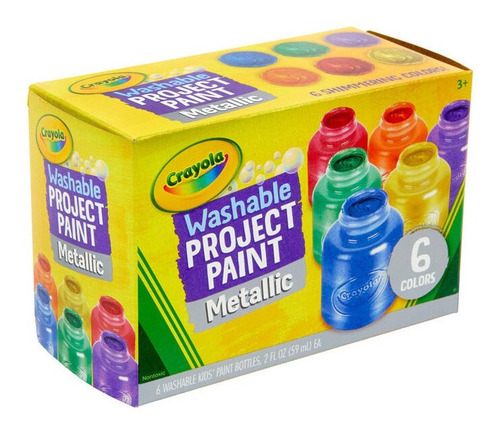 Pintura Lavable Para Dedos Crayola Metalizadas X6 Colores 