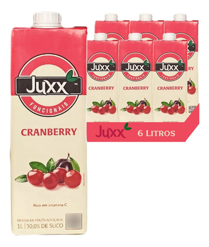 6x Suco De Cranberry Juxx 1 Litro