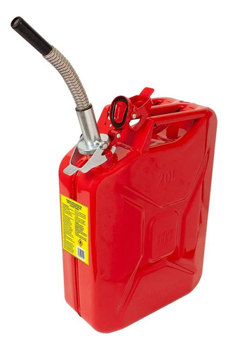 Tanque 20l Para Gasolina O Combustiblre Color Rojo De Acero