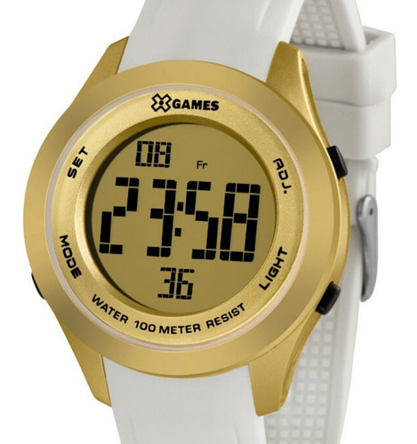 Relógio X-games Feminino Digital Xmppd598 Dourado Branco