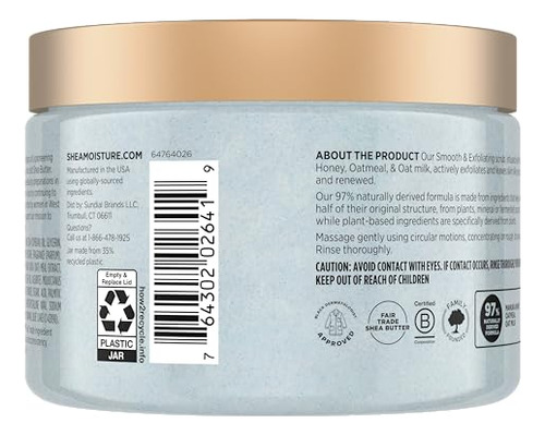 Exfoliante Corporal Con Azúcar De Karité Y Avena Con Miel De
