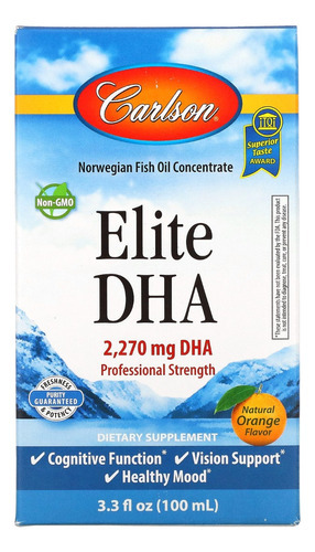 Carlson Labs Elite Dha 2270mg Y Omega 3 Liquido 100 Ml Sabor Naranja