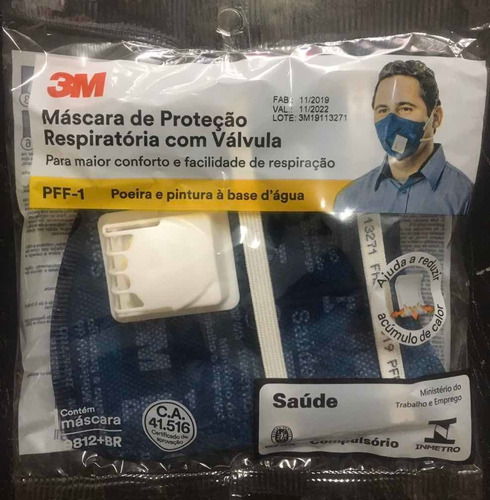 Kit 5 Máscaras 3m 9812 Pff-1 Com Válvula